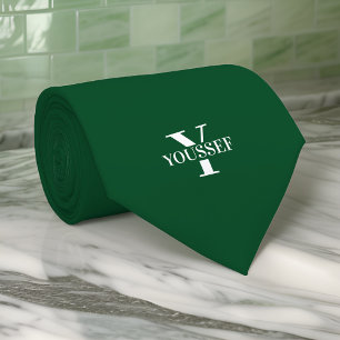 Gravata Emerald Green Minimalista Monogrammed
