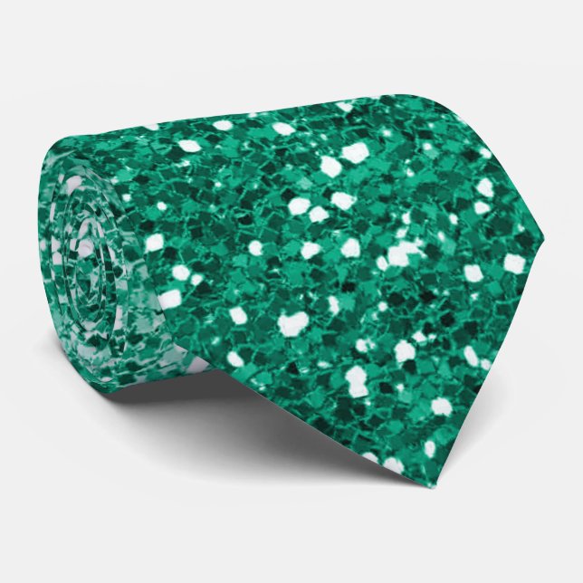 Gravata Emerald Green Ombre Glitter Sparkle Neck (Rolled)