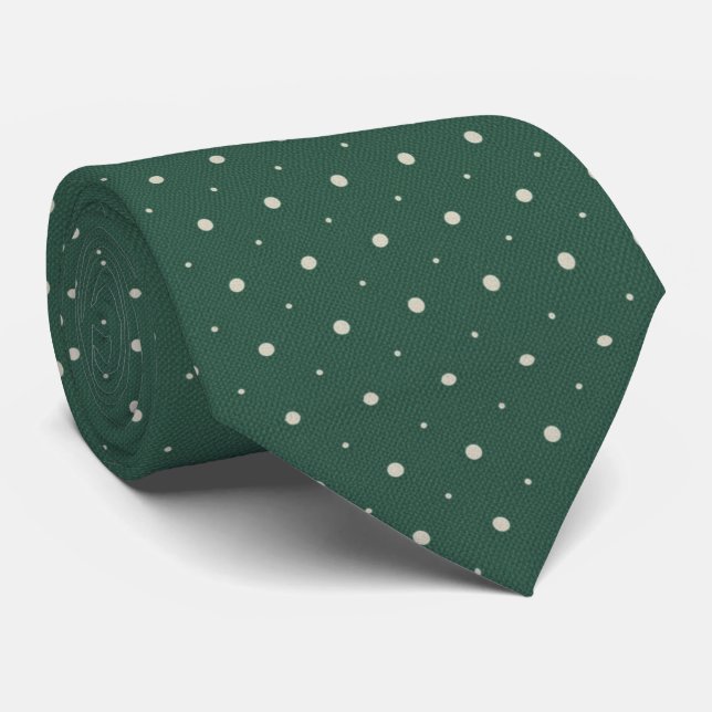 Gravata Emerald Green Polka Dot  (Rolled)