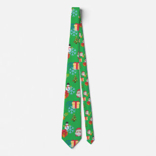 Gravata emoji de natal verde
