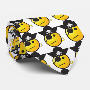 Gravata Emoticon do pirata. Amarelo e preto