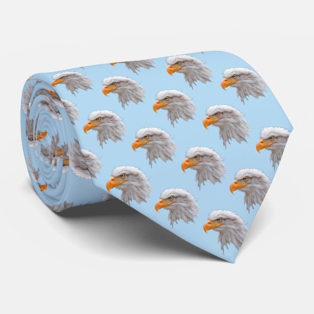 Gravata Empate Eagle Frenzy (Azul Claro) (Rolled)