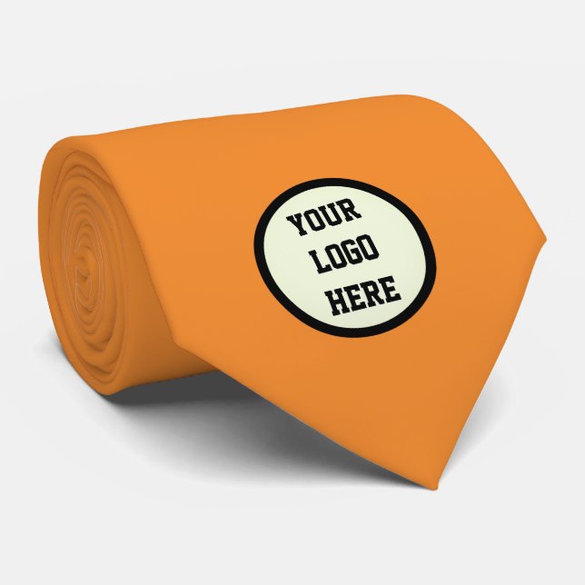 Gravata Empresa de logotipo personalizado Orange Business  (Rolled)