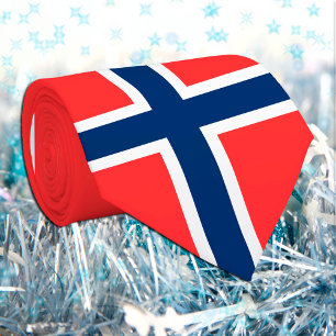 Gravata Empresa norueguesa Flag e Norway, viagem/esportes
