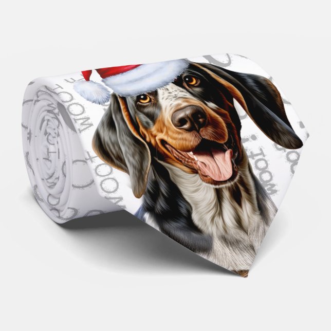 Gravata Engraçado Bluetick Coonhound de Natal (Rolled)