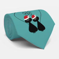 Engraçado casal de amor de gato branco de Natal