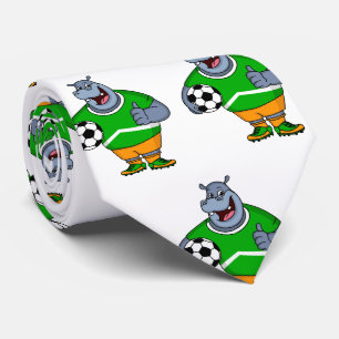 Gravata Engraçado desenho animado do jogador de futebol d