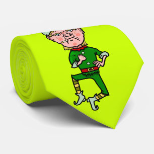 Gravata Engraçado Natal Irritado Elf Bah Humbug