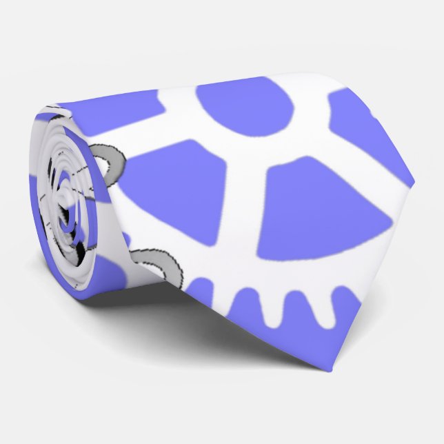 Gravata Engrenagens em Azul Periwinkle (Rolled)