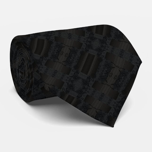 Gravata Enigma Preto (Rolled)
