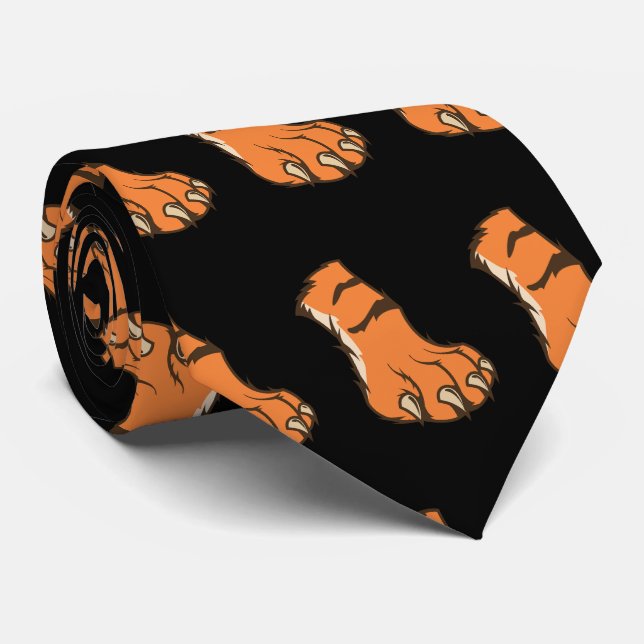 Gravata Equipe Mascote Pata de Tigre Bengal Futebol Basque (Rolled)
