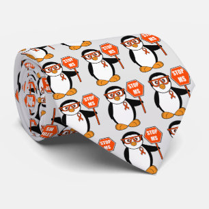 Gravata Esclerose múltipla: Pinguim com um sinal da parad