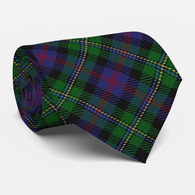 Gravata Escocês Clan Malcolm - Letra M Monograma Tartan (Rolled)