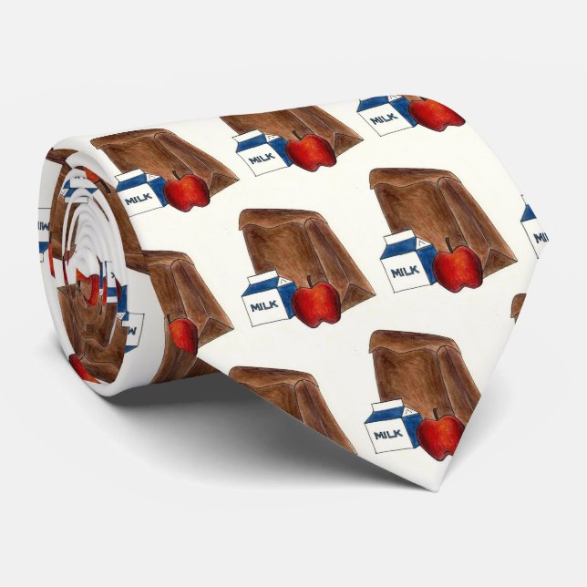 Gravata Escola Brown Bag Almoçar Leite Professora De Carto (Rolled)