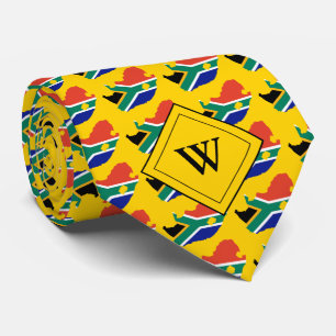 Gravata Escritura da ÁFRICA do Sul Monograma AMARELO Cris