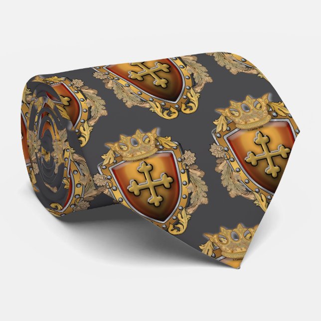 Gravata Escudo de Coroa Biselada (Rolled)