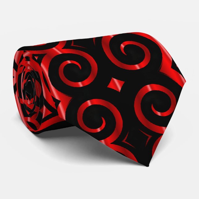 Gravata Esfregões negros distintos (vermelho) (Rolled)