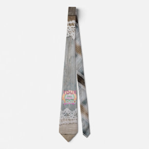 Gravata Espaço de Trabalho Rustic Barn Wood Lace Boho Chic