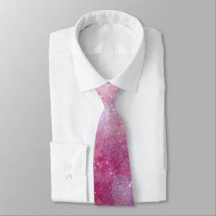 Gravata Espaço Exterior Mauve Rosa Galáctica Céu Estrelado