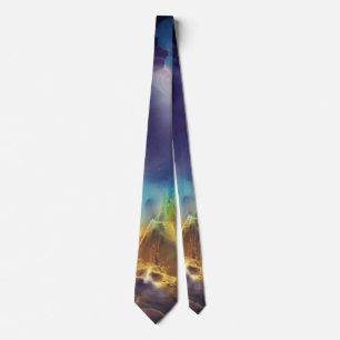 Gravata Espaço Nebula azul Amarelo Álcool Arte