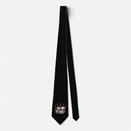 Gravata Esqueleto e velas em preto-d'água