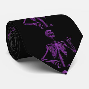 Gravata Esqueleto roxo de Air Guitar