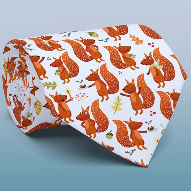 Gravata Esquilo Divertido (Fun Squirrel pattern neck tie)