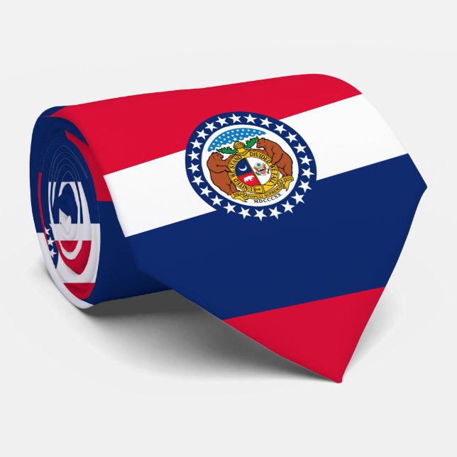 Gravata Estado do Missouri Flag Design (Rolled)