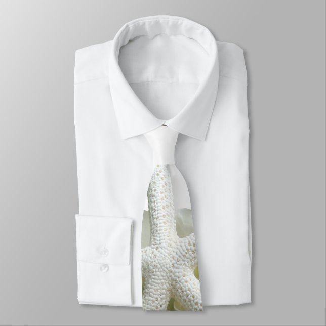 Gravata Estaleiro Branco Hydrangea Flower Groom's Neck Tie (Amarrado)