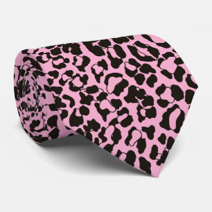 Gravata Estampa Animal Rosa Bege Leopardo