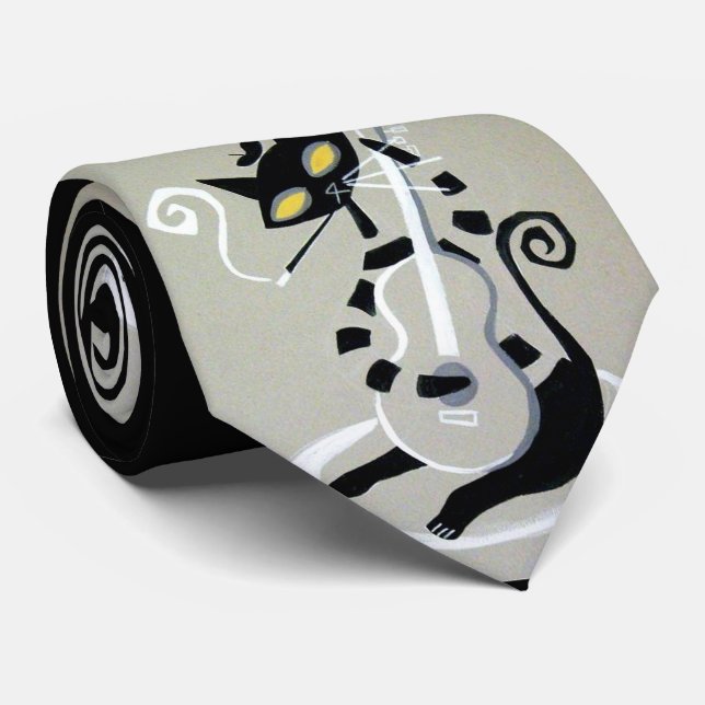 Gravata estampa de gato descolado (Rolled)