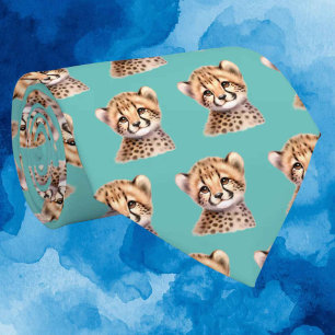 Gravata Estampa de leopardo moderna Kawaii Bebês de chita