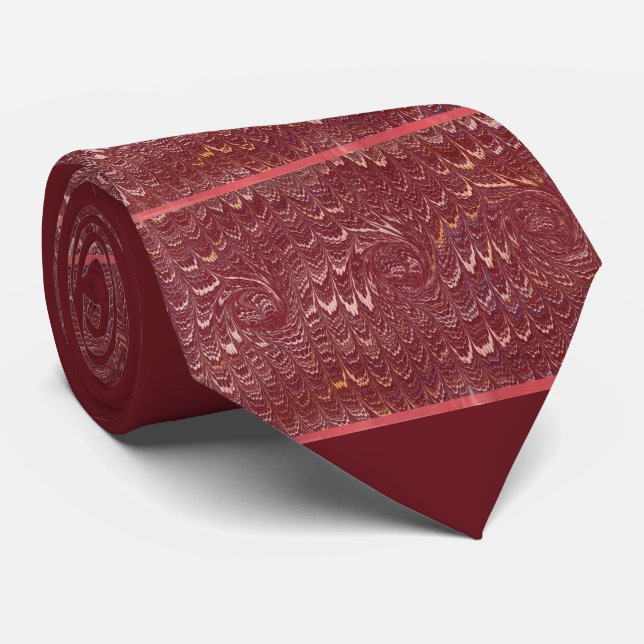 gravata estampa mármore vermelho tijolo (Rolled)