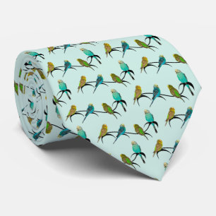 Gravata Estampada de Dupla Face Budgie Frenzy (Cia