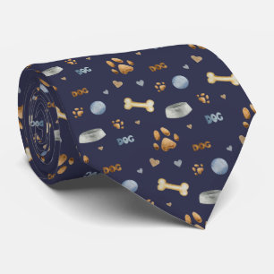 Gravata Estampas de cães e ossos