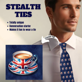 Gravata Estética Patriótica da Bandeira Britânica Xícara F