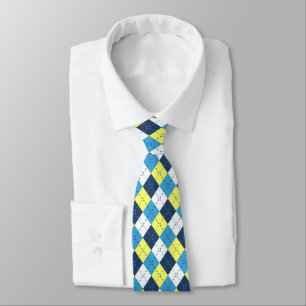 Gravata Estilo Amarelo de Limão de Framboesa Azul