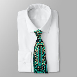 Gravata Estilo Aztec Funky Padrão Azul