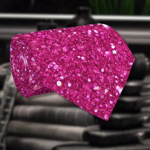 Gravata Estilo Clássico de Glitter Rosa Tendência de São V