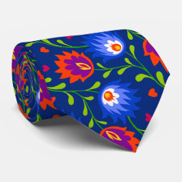 Gravata Estilo Colorido Mexicano Padrão Floral Negrito Ele