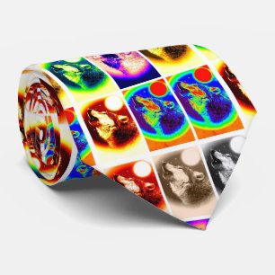 Gravata Estilo de Arte Moderna Único Wolf