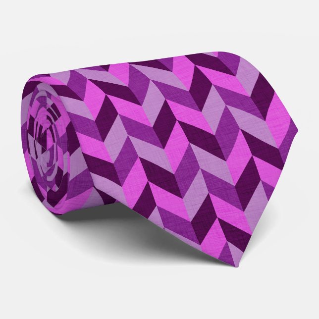 Gravata Estilo de Herringbone em roxo (Rolled)