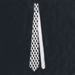 Gravata Estilo de peça de xadrez de cavaleiro preto e bran<br><div class="desc">A peça de xadrez do Cavaleiro é uma gravata branca e preta. Legal aniversário ou ideia de presente de Dia de os pais para homens. Acessórios de vestuário com símbolo de cavalo de xadrez / ícone de jogo de conselho de cavaleiro. Presente divertido para jogador de xadrez, treinador, professor, fã,...</div>