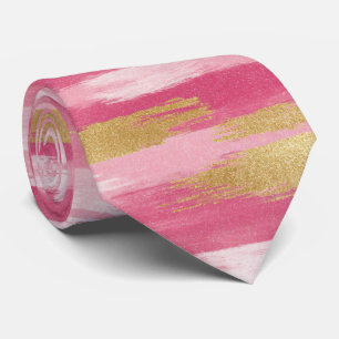 Gravata Estilo do Pescoço Dourado Rosa