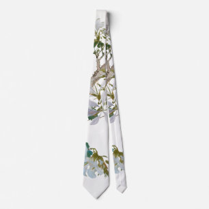 Gravata Estilo Floral Asiático Vintage Cores de Pastel