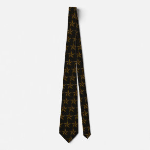 Gravata estrela de bronze em preto