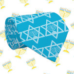 Gravata Estrela de David Menorah<br><div class="desc">Estrela de Hanukkah e menorah</div>