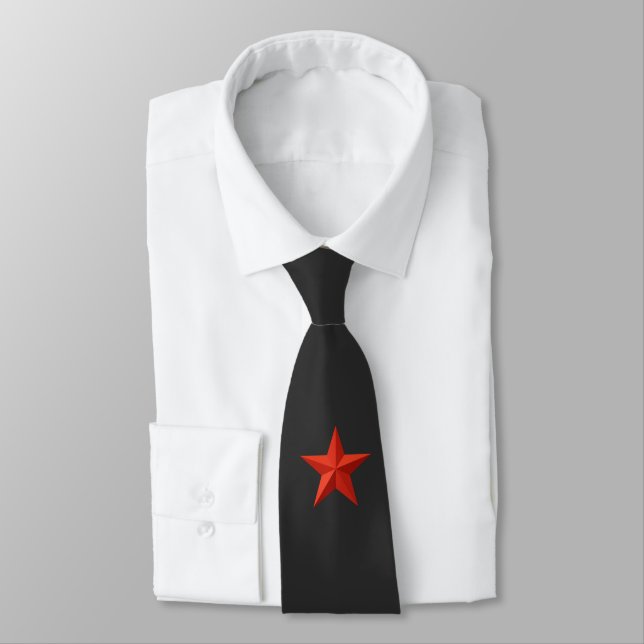 Gravata Estrela vermelha de origami (Amarrado)