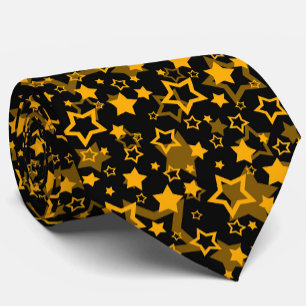 Gravata Estrelas Amarelas Douradas Brilham Design