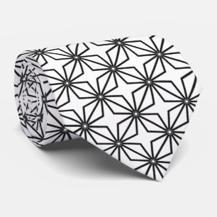Gravata Estrelas com Zíper Preto no Branco Arte Linear Sim